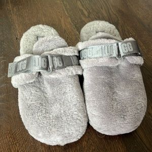 UGG Slippers Mens Size 12 Fluff IT Lamb Shearling Slide Comfort Gray 1118150